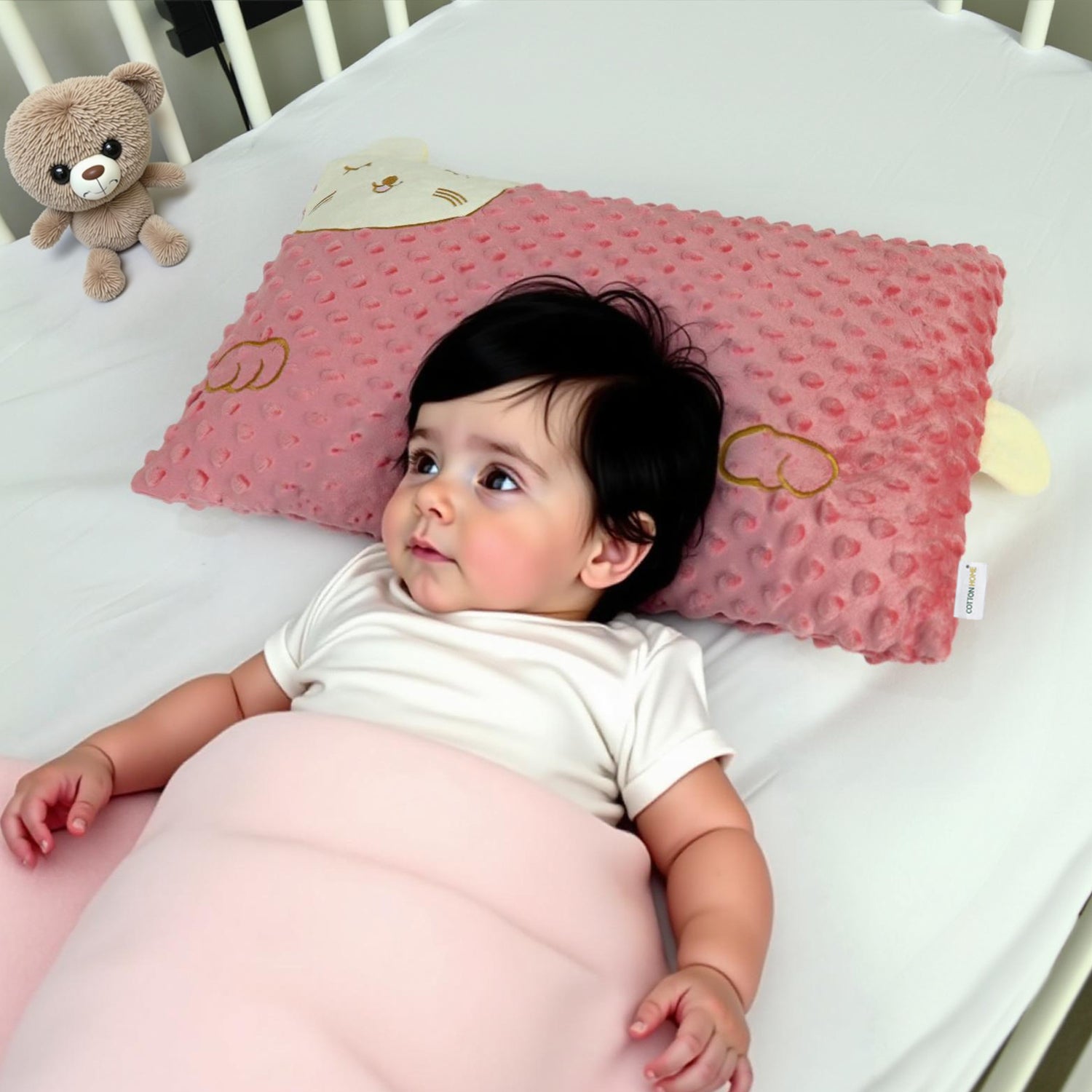 Skin Friendly Velvet Kids Pillow Pink