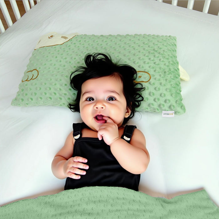 Skin Friendly Velvet Kids Pillow Green