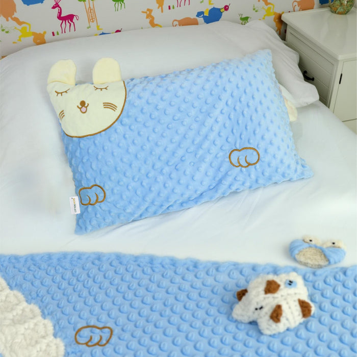 Skin Friendly Velvet Kids Pillow Blue