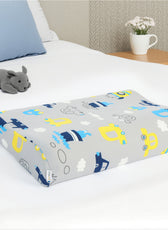 Kids Memory Foam Pillow with Breathable Grey Cover Soft & Ergonomic Support 38x27cm