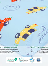 Kids Memory Foam Pillow with Breathable Light Blue Cover Soft & Ergonomic Support 38x27cm