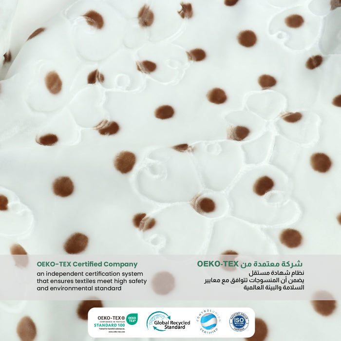 Polka Baby Blanket – Ultra Soft, Lightweight & Cozy Plush 144x110cm Brown