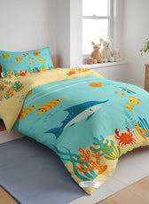 Kids Duvet Cover Set 3 Pcs - Aqua Print | 135x220cm | Microfiber | Cotton Home - Cotton Home
