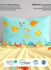 Kids Duvet Cover Set 3 Pcs - Aqua Print | 135x220cm | Microfiber | Cotton Home - Cotton Home