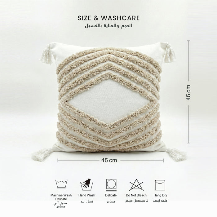 Boho Handcrafted Throw Pillow 45x45cm Filled Cushion with Arrow Design Pack of 2