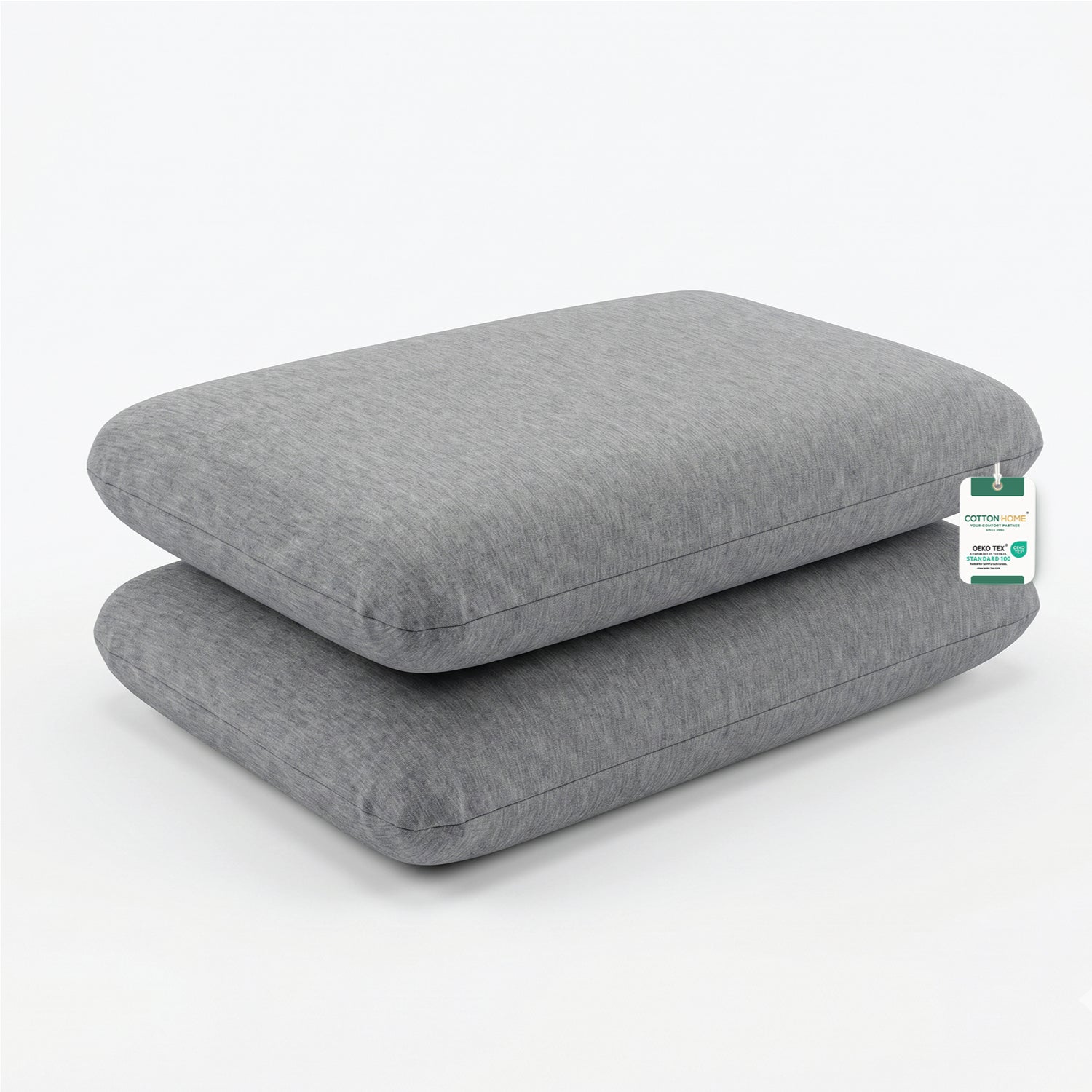 Breathable Grey Memory Foam Pillow - 40x60CM Pack of 2