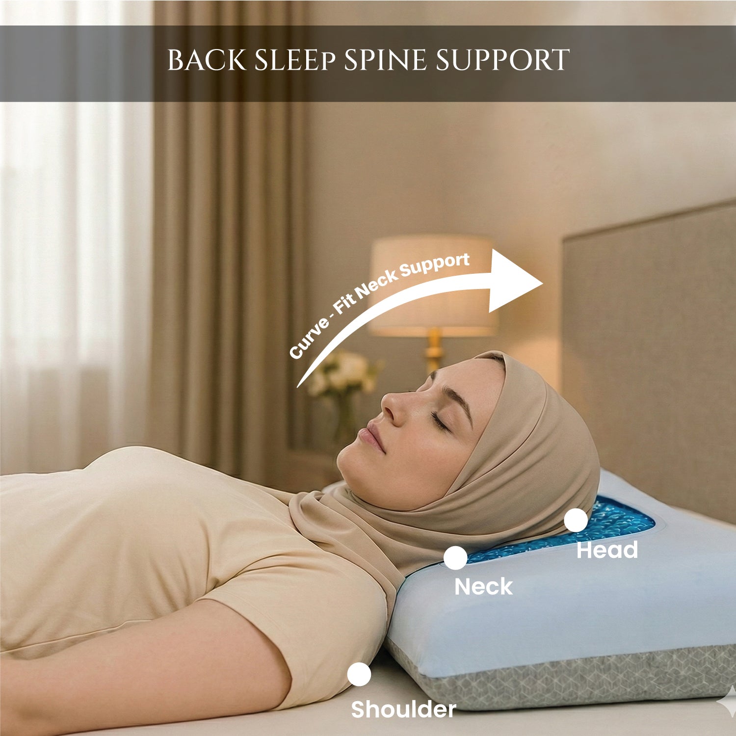 Atlantic Memory Foam Gel Pillow – Ergonomic Cervical Spine Support 60x40x14cm