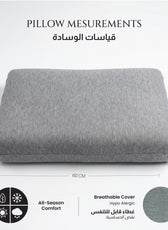 Breathable Grey Memory Foam Pillow - 40x60CM Pack of 2