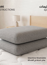 Breathable Grey Memory Foam Pillow - 40x60CM Pack of 2