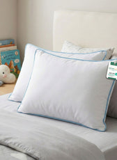 Cotton Kids Pillow 30x45cm Soft & Breathable 100% Cotton with Blue Cord Pack of two