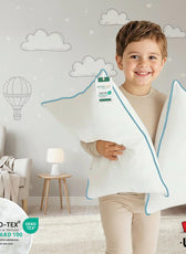 Cotton Kids Pillow 30x45cm Soft & Breathable 100% Cotton with Blue Cord