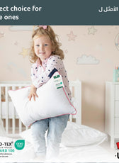 Cotton Kids Pillow 30x45cm Soft & Breathable 100% Cotton with Pink Cord