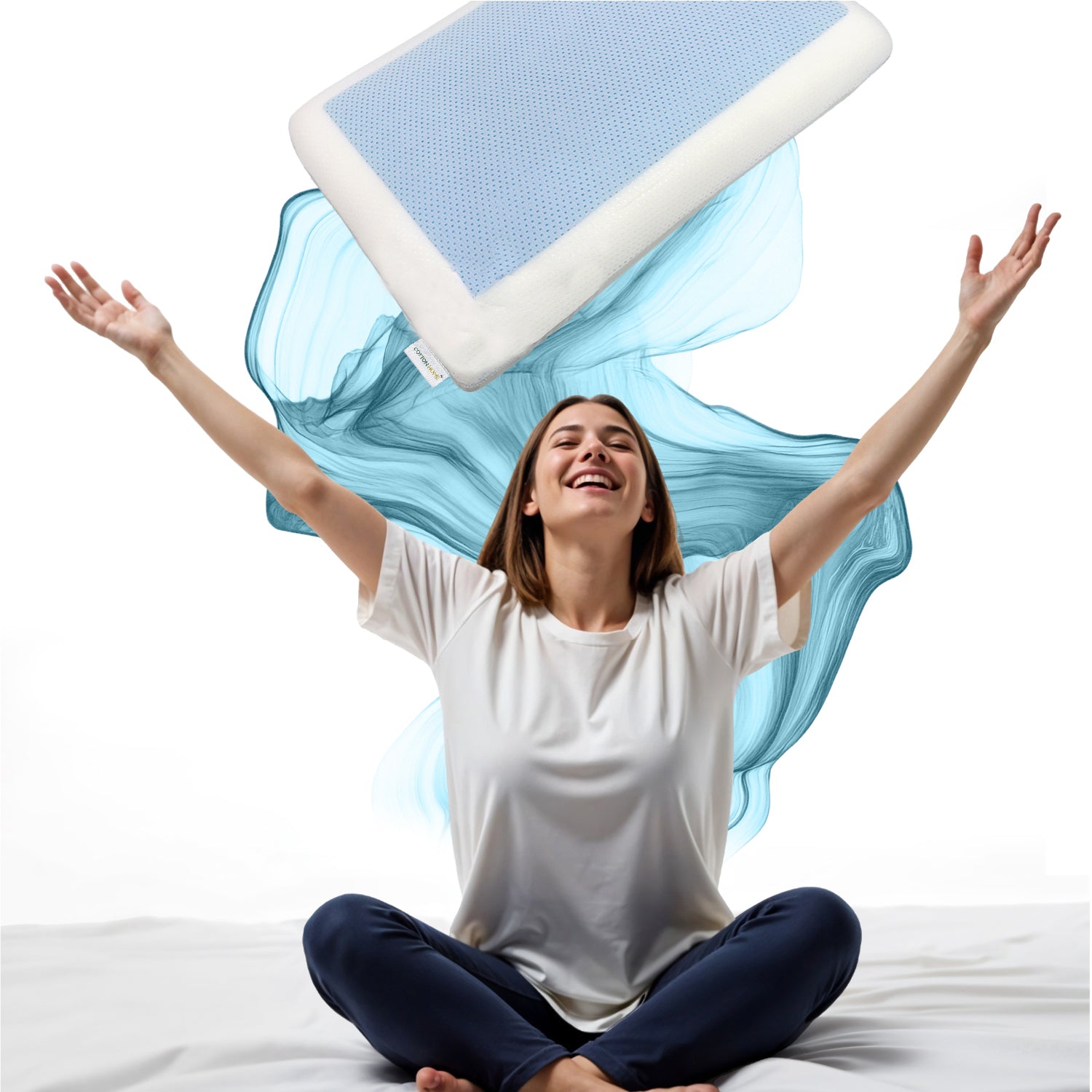 Gel Memory Foam Pillow 60x40 Removable Cover - Cotton Home