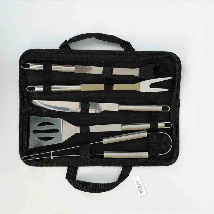 Premium Stainless Steel 5 pieces BBQ Grill Tool Set with Oxford Bag - Cotton Home