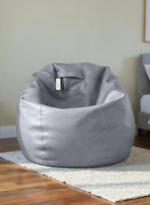 Adult Bean Bag Chair Premium PU Leather  62x105cm - Dark Grey