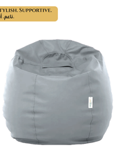 Adult Bean Bag Chair Premium PU Leather  62x105cm - Dark Grey