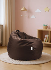 Kids Bean Bag Chair Premium PU Leather 50x80x80cm - Brown