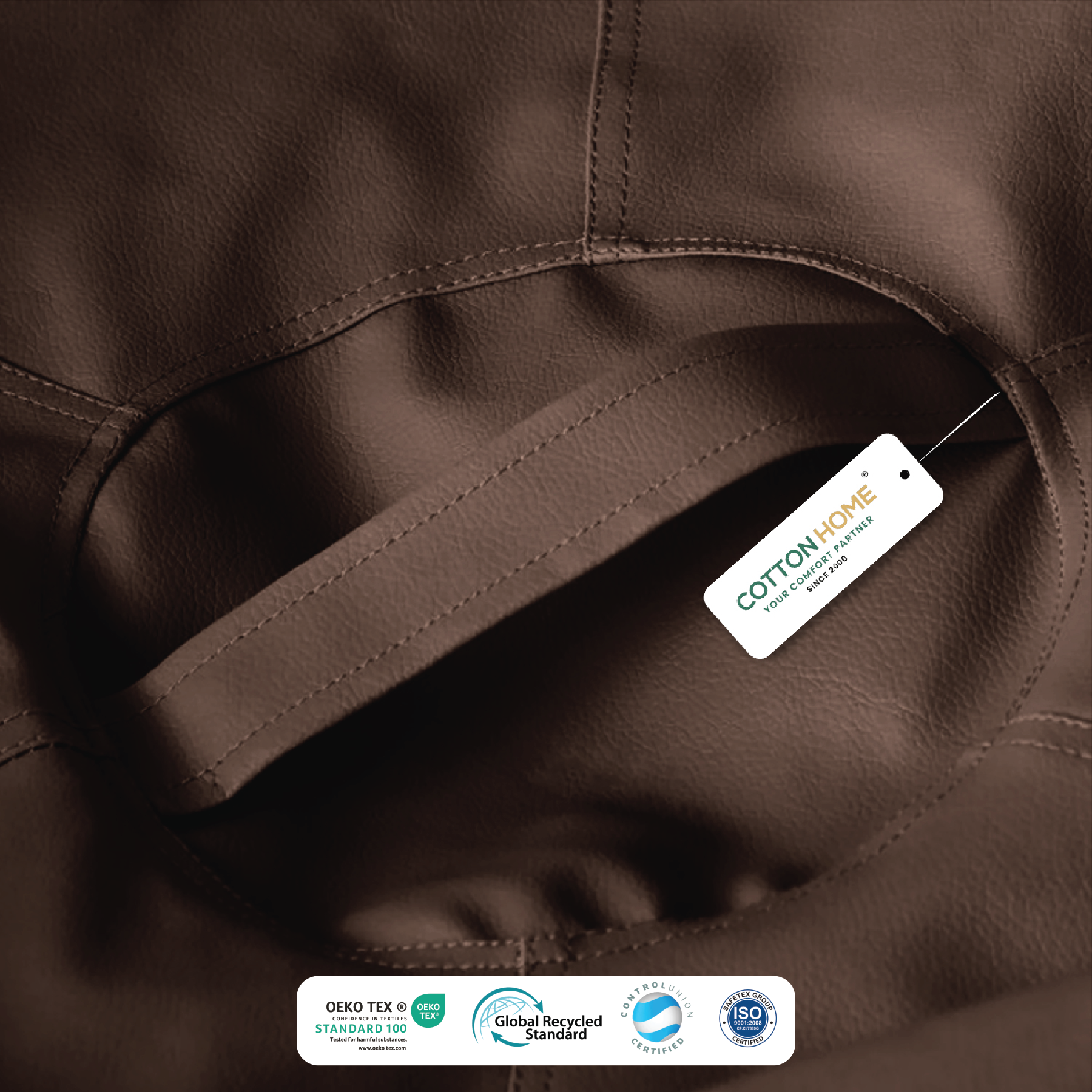 Kids Bean Bag Chair Premium PU Leather 50x80x80cm - Brown