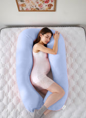 Four Seasons Dual Pregnancy Pillow U Shaped Full Body Maternity Pillow 80x130cm Pink and Blue - Cotton Home