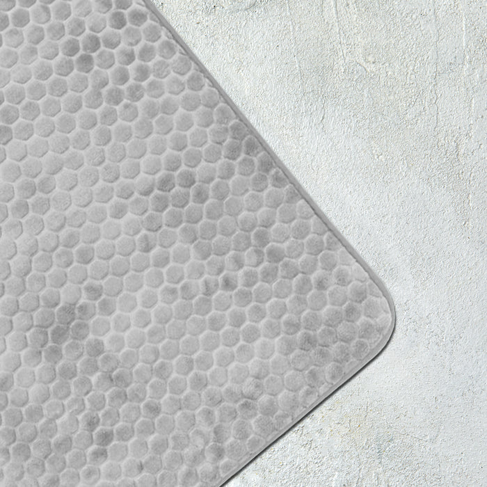 Luxury Memory Foam Cobblestone Bathmat - Grey | Cotton Home - Cotton Home