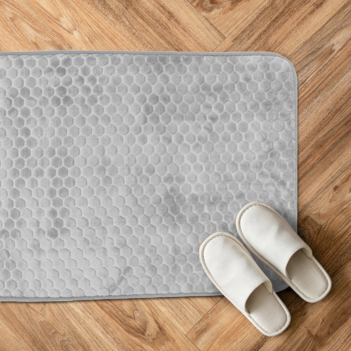 Luxury Memory Foam Cobblestone Bathmat - Grey | Cotton Home - Cotton Home