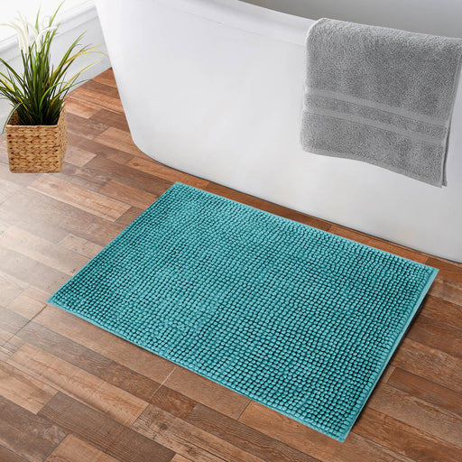 Luxury Shaggy Cobblestone Bathmat - Super Absorbent & Soft - Green | Cotton Home - Cotton Home