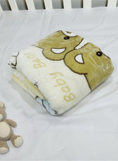 Ultra-Soft Bear Baby Blanket Lightweight & Cozy Plush with Embossed Design, 140x110cm - Yellow