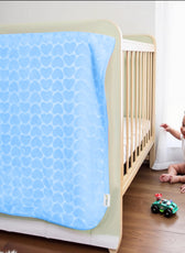 Premium Baby Blanket – Ultra Soft, Lightweight & Cozy Plush with Embossed Hearts, 140x110cm Blue