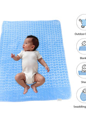 Premium Baby Blanket – Ultra Soft, Lightweight & Cozy Plush with Embossed Hearts, 140x110cm Blue