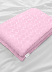 Premium Baby Blanket – Ultra Soft, Lightweight & Cozy Plush with Embossed Hearts, 140x110cm Pink