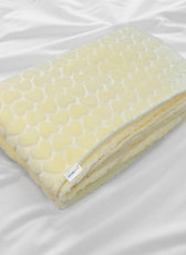 Premium Baby Blanket – Ultra Soft, Lightweight & Cozy Plush with Embossed Hearts, 140x110cm Yellow