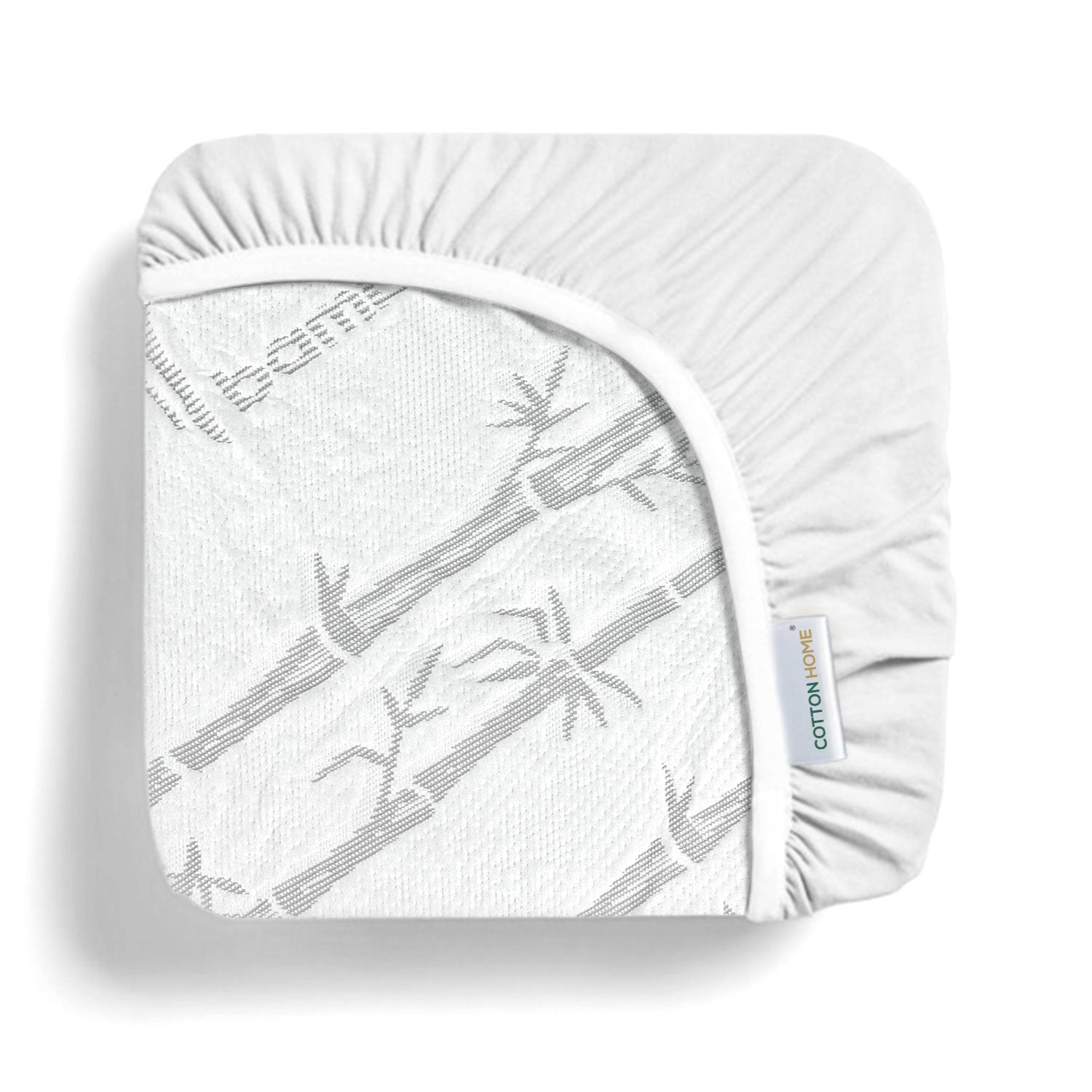 Premium Bamboo Grey Mattress Protector 90x200+35CM Breathable & Waterproof - Cotton Home