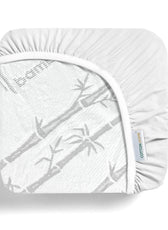 Premium Bamboo Grey Mattress Protector 200x200+35CM Breathable & Waterproof - Cotton Home