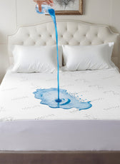 Premium Bamboo Grey Mattress Protector 90x200+35CM Breathable & Waterproof - Cotton Home