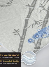 Premium Bamboo Grey Mattress Protector 90x200+35CM Breathable & Waterproof - Cotton Home