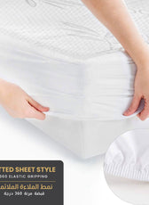 Premium Bamboo Grey Mattress Protector 200x200+35CM Breathable & Waterproof - Cotton Home