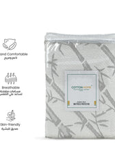 Premium Bamboo Grey Mattress Protector 200x200+35CM Breathable & Waterproof - Cotton Home
