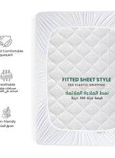 Premium Bamboo Grey Mattress Protector 200x200+35CM Breathable & Waterproof - Cotton Home