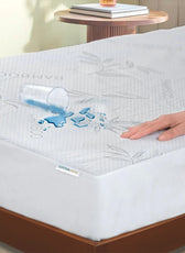 Premium Bamboo Grey Mattress Protector 200x200+35CM Breathable & Waterproof