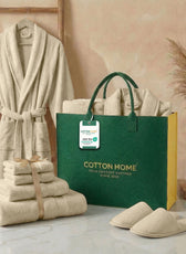 Luxury 7PC Egyptian Cotton Bath Bundle Set Linen – Bathrobe, Towels, Slippers