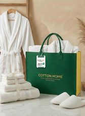 Luxury 7PC Egyptian Cotton Bath Bundle Set White – Bathrobe, Towels, Slippers