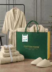 Luxury 7PC Egyptian Cotton Bath Bundle Set Linen – Bathrobe, Towels, Slippers