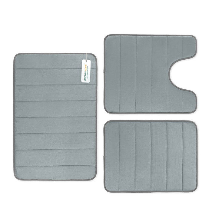 Memory Foam Bath Mats – 3-Piece Non-Slip Bathroom Rug Set for Ultimate Comfort & Absorbency