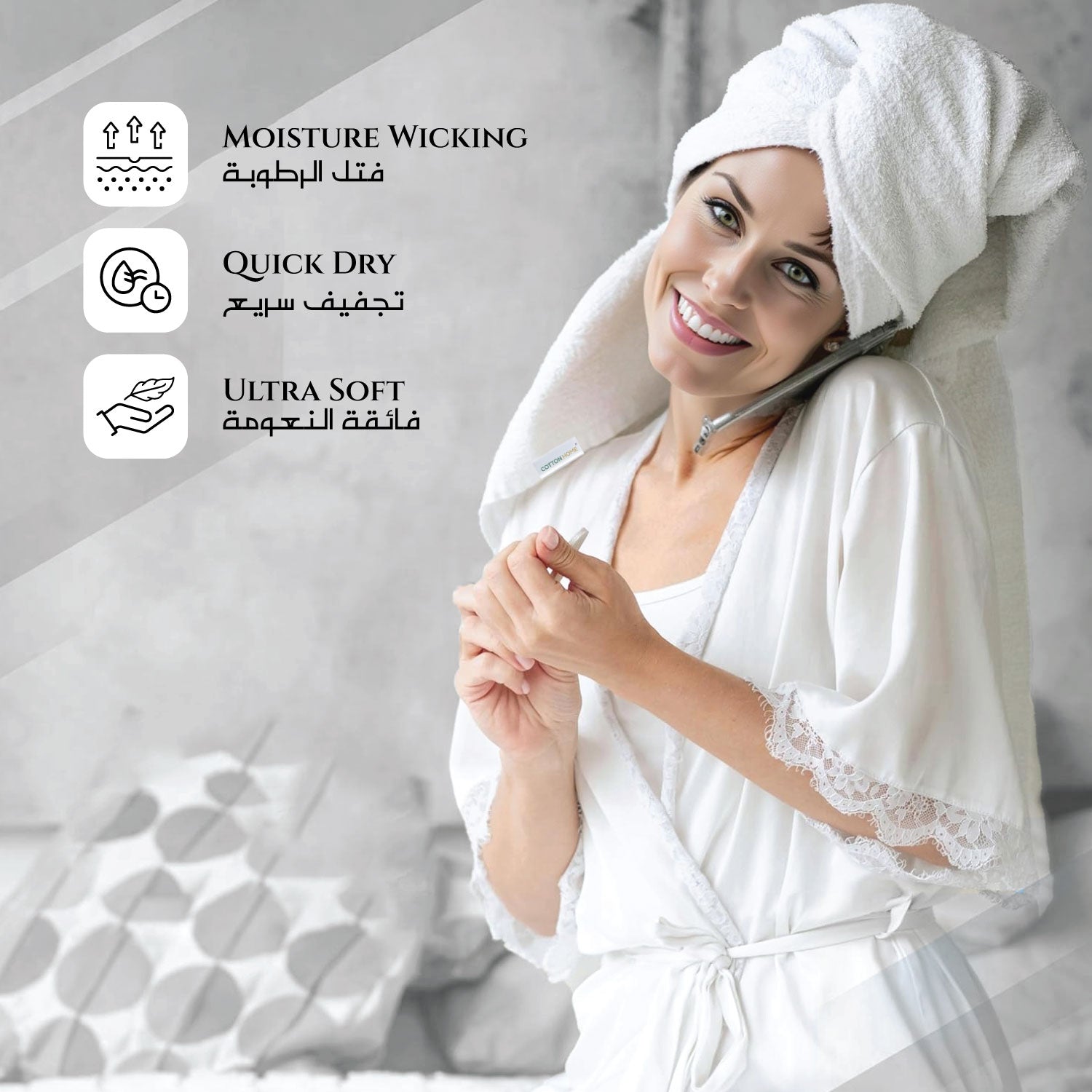 Cotton Bath Sheet 90x180CM 2 Piece Set-Soft Feel, Quick Dry, Highly Absorbent Durable Towels
