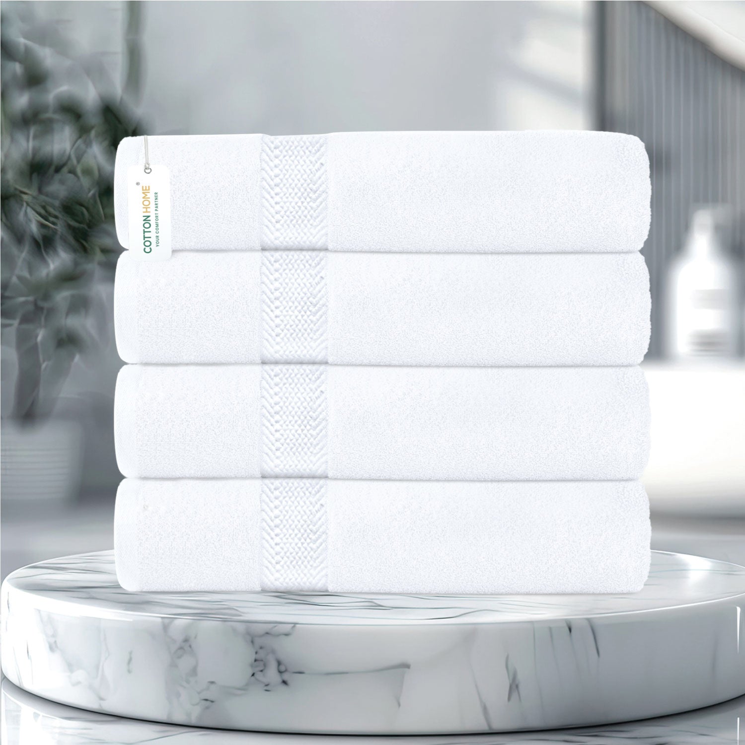 Cotton Bath Sheet 100x150 CM 4 Piece Set-Soft Feel, Quick Dry, Highly Absorbent Durable Towels