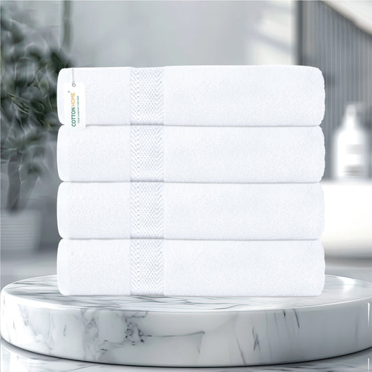 Cotton Bath Sheet 90x180CM 4 Piece Set-Soft Feel, Quick Dry, Highly Absorbent Durable Towels