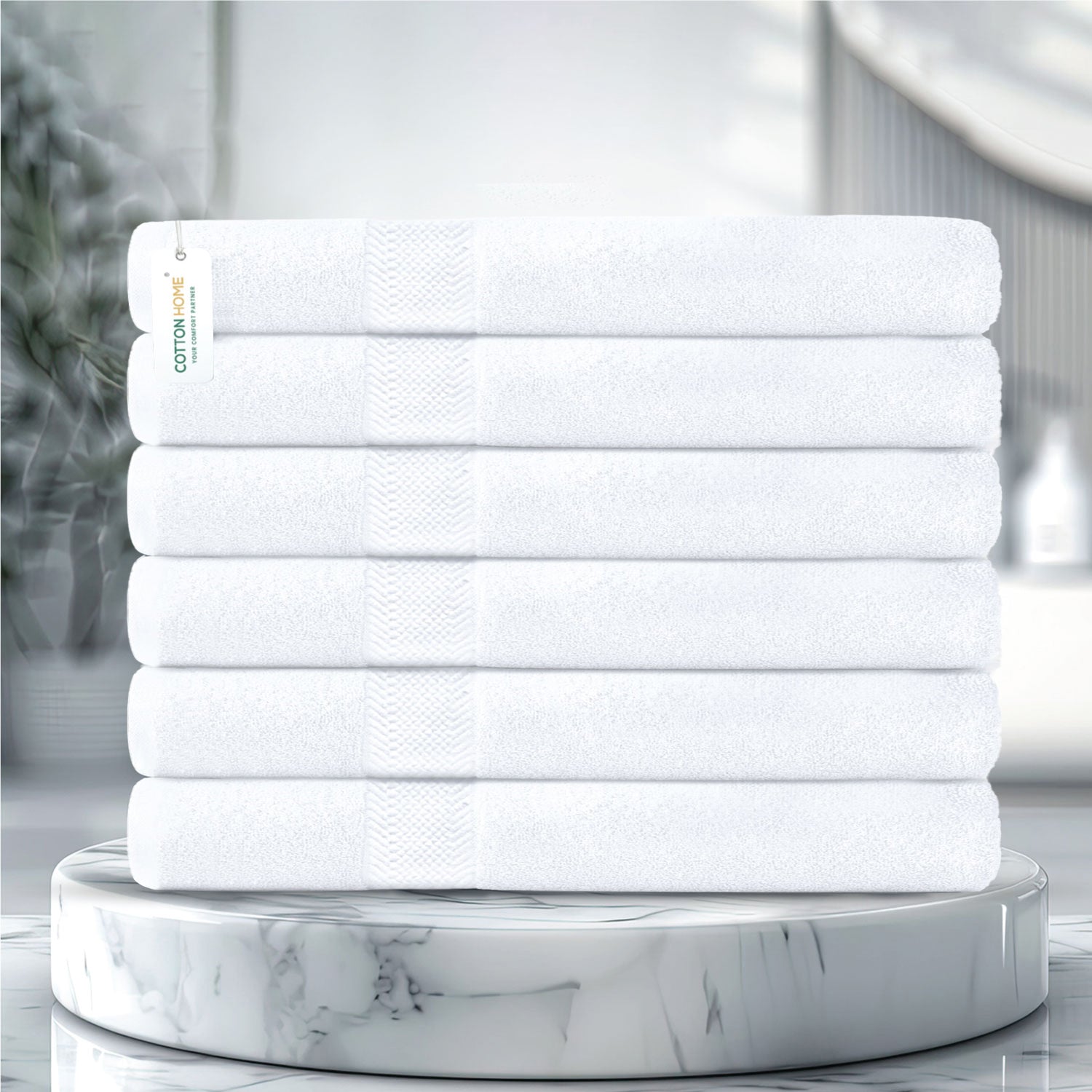 Cotton Bath Towel 70x140 CM 6 Piece Set-Soft Feel, Quick Dry, Highly Absorbent Durable Towels