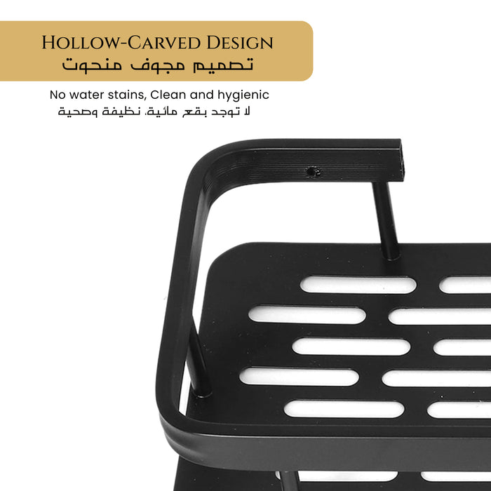 Wall-Mounted Bathroom Shelf pack of 1 Aluminum Organizer for Shampoo, Skincare & Kitchen Storage Black (Copy)