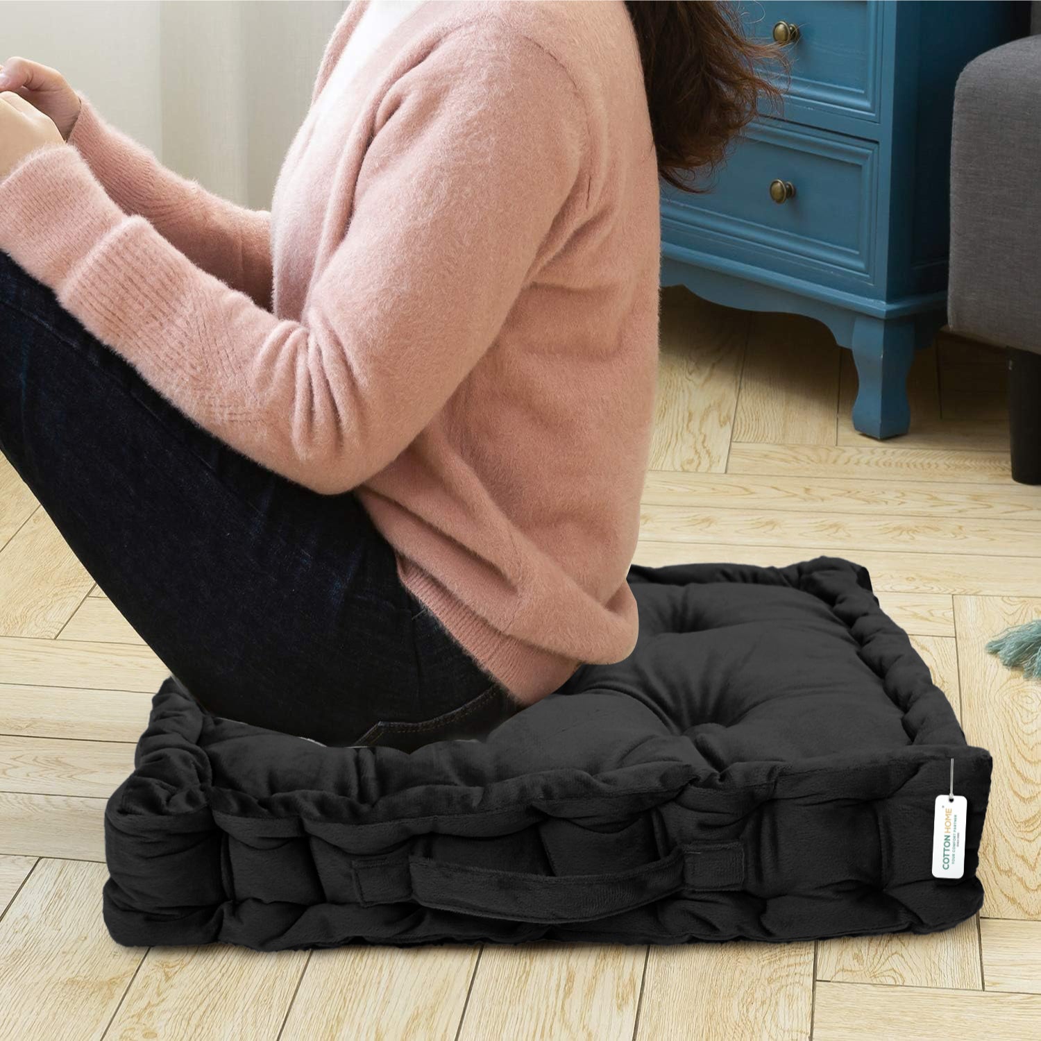 Serenity Velvet Multipurpose Seat Cushion 40x40cm Square Shape Seating - Cotton Home