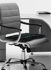 Velvet Slip Free Tufted  Chair Cushion Black 40x40cm - Pack of 2 - Cotton Home